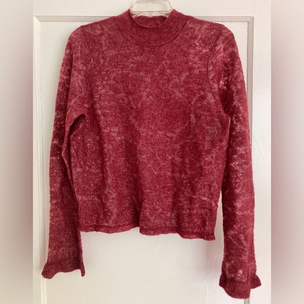 Anthropologie Red Women's Burnout Top, M